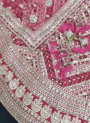 Embroidered Semi-Stitched Silk Lehenga & Blouse & Dupatta 2