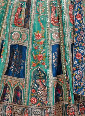 Embellished Thread Work Semi-Stitched Lehenga & Unstitched Blouse With Dupatta 3
