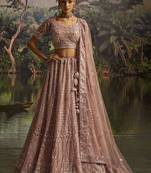 Embroidered Sequinned Semi-Stitched Lehenga & Unstitched Blouse With Dupatta