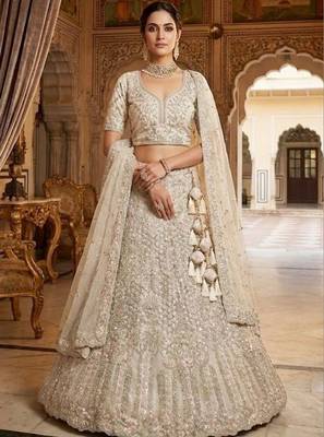 Embellished Semi-Stitched Lehenga & Unstitched Blouse With Dupatta 1