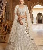 Embellished Semi-Stitched Lehenga & Unstitched Blouse With Dupatta