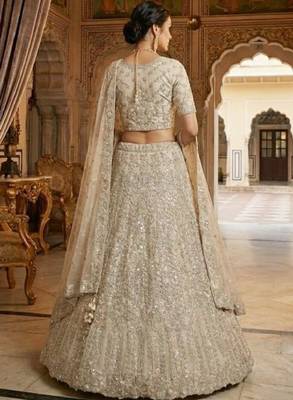 Embellished Semi-Stitched Lehenga & Unstitched Blouse With Dupatta 3