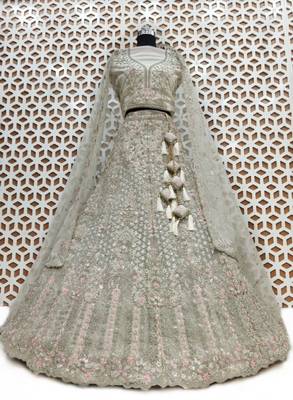 Embellished Semi-Stitched Lehenga & Unstitched Blouse With Dupatta 4