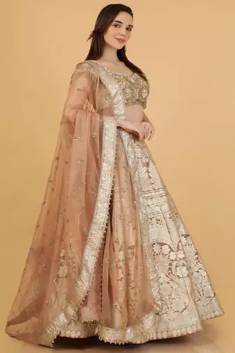 Embroidered Beads and Stones Ready to Wear Lehenga With Dupatta