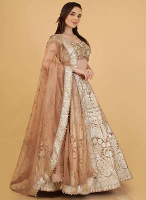 Embroidered Beads and Stones Ready to Wear Lehenga With Dupatta 3