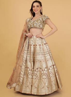 Embroidered Beads and Stones Ready to Wear Lehenga With Dupatta 1