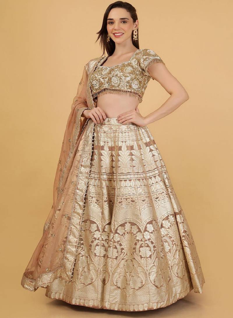 Embroidered Beads and Stones Ready to Wear Lehenga With Dupatta