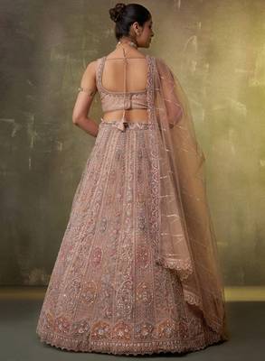Embellished Sequinned Semi-Stitched Lehenga & Unstitched Blouse With Dupatta 4