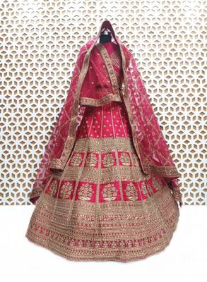 Embroidered Semi-Stitched Lehenga & Unstitched Blouse With Dupatta 2