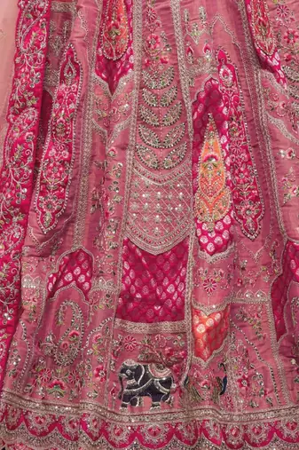 Embroidered Sequinned Semi-Stitched Lehenga & Unstitched Blouse With Dupatta