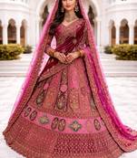 Embellished Semi-Stitched Lehenga & Unstitched Blouse With Dupatta