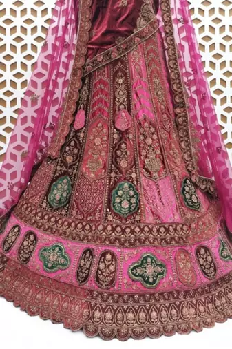 Embellished Semi-Stitched Lehenga & Unstitched Blouse With Dupatta