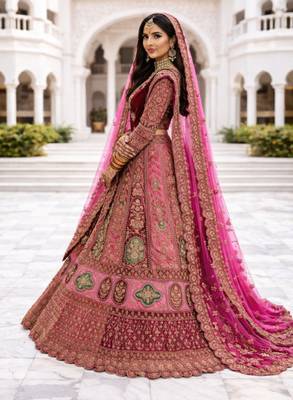 Embellished Semi-Stitched Lehenga & Unstitched Blouse With Dupatta 3