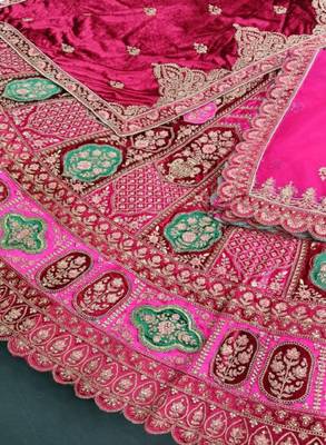 Embellished Semi-Stitched Lehenga & Unstitched Blouse With Dupatta 4