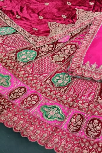 Embellished Semi-Stitched Lehenga & Unstitched Blouse With Dupatta