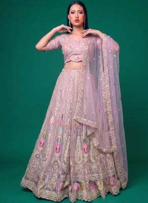 Embroidered Thread Work Ready to Wear Lehenga & Blouse With Dupatta 4
