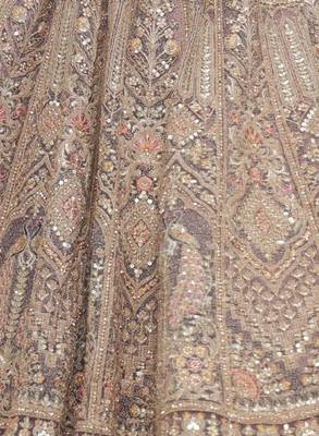 Embroidered Net Sequinned Semi-Stitched Lehenga & Unstitched Blouse With Dupatta 4