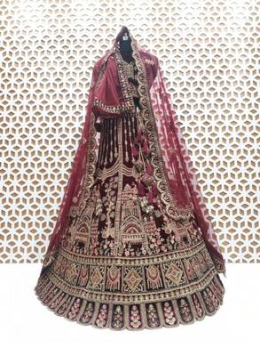 Embroidered Semi-Stitched Lehenga & Unstitched Blouse With Dupatta 2