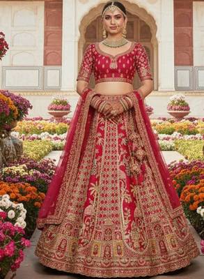 Embellished Semi-Stitched Lehenga & Blouse With Dupatta 1