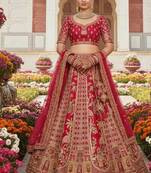 Embellished Semi-Stitched Lehenga & Blouse With Dupatta
