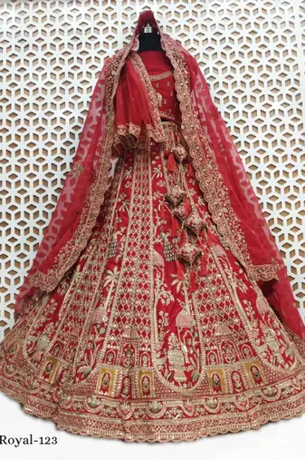 Embellished Semi-Stitched Lehenga & Blouse With Dupatta