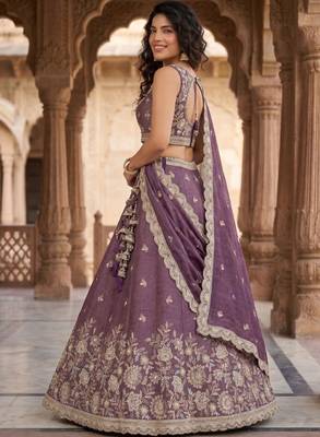 Embellished Sequinned Semi-Stitched Lehenga & Unstitched Blouse With Dupatta 2