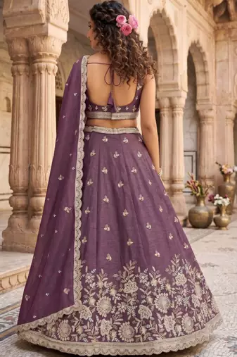 Embellished Sequinned Semi-Stitched Lehenga & Unstitched Blouse With Dupatta