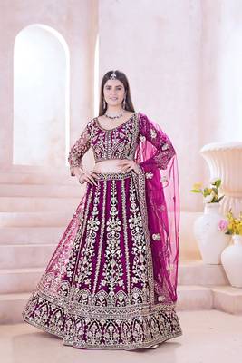 wine bridal lehenga 2