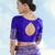 Royal blue banarasi silk blend jacuard work saree with unstitched blouse piece