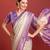 Off white sky banarasi silk blend jacuard work saree with unstitched blouse piece