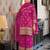 Trendmalls women's pink star georgette embroidery sequence work kurta palazzo with dupatta set