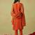 Trendmalls women's orange art silk embroidery sequence work kurta pant with dupatta set for women