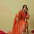 Trendmalls women's orange art silk embroidery sequence work kurta pant with dupatta set for women