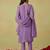 Trendmalls women's purple art silk embroidery sequence work kurta pant with dupatta set for women