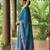 Firozi jaquard kanchi cotton round neck kurti dupatta set
