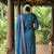 Firozi jaquard kanchi cotton round neck kurti dupatta set