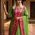Parrot jaquard kanchi cotton round neck kurti dupatta set