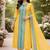 Yellow jaquard kanchi cotton round neck kurti dupatta set