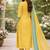 Yellow jaquard kanchi cotton round neck kurti dupatta set