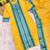 Yellow jaquard kanchi cotton round neck kurti dupatta set