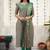 Grey jaquard kanchi cotton v neck kurti dupatta set
