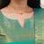 Grey jaquard kanchi cotton v neck kurti dupatta set