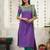 Wine jaquard kanchi cotton v neck kurti dupatta set