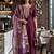 Wine coding sequence embroidered kurta with trouser & dupatta