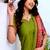 Lime green jaquard kanchi cotton v neck kurti dupatta set