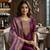 Wine coding sequence embroidered kurta with trouser & dupatta