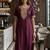 Wine coding sequence embroidered kurta with trouser & dupatta
