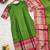 Lime green jaquard kanchi cotton v neck kurti dupatta set