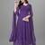  purple georgette anarkali printed  kurti with dupatta
