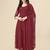  maroon georgette anarkali printed  kurti with dupatta